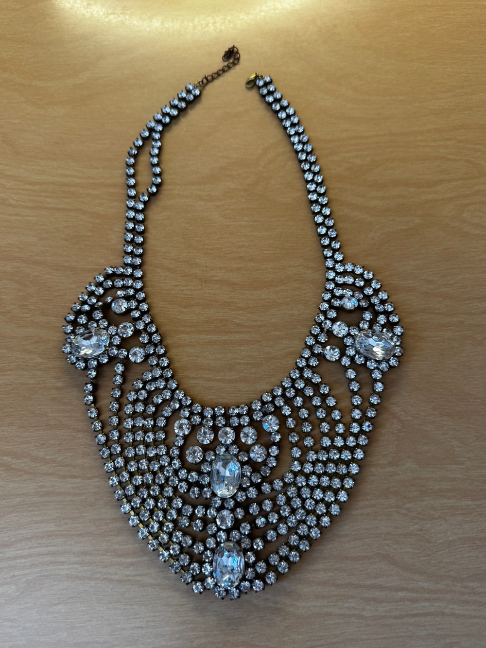 50s Vintage czech Crystal Bib Necklace - Picture 3 of 8